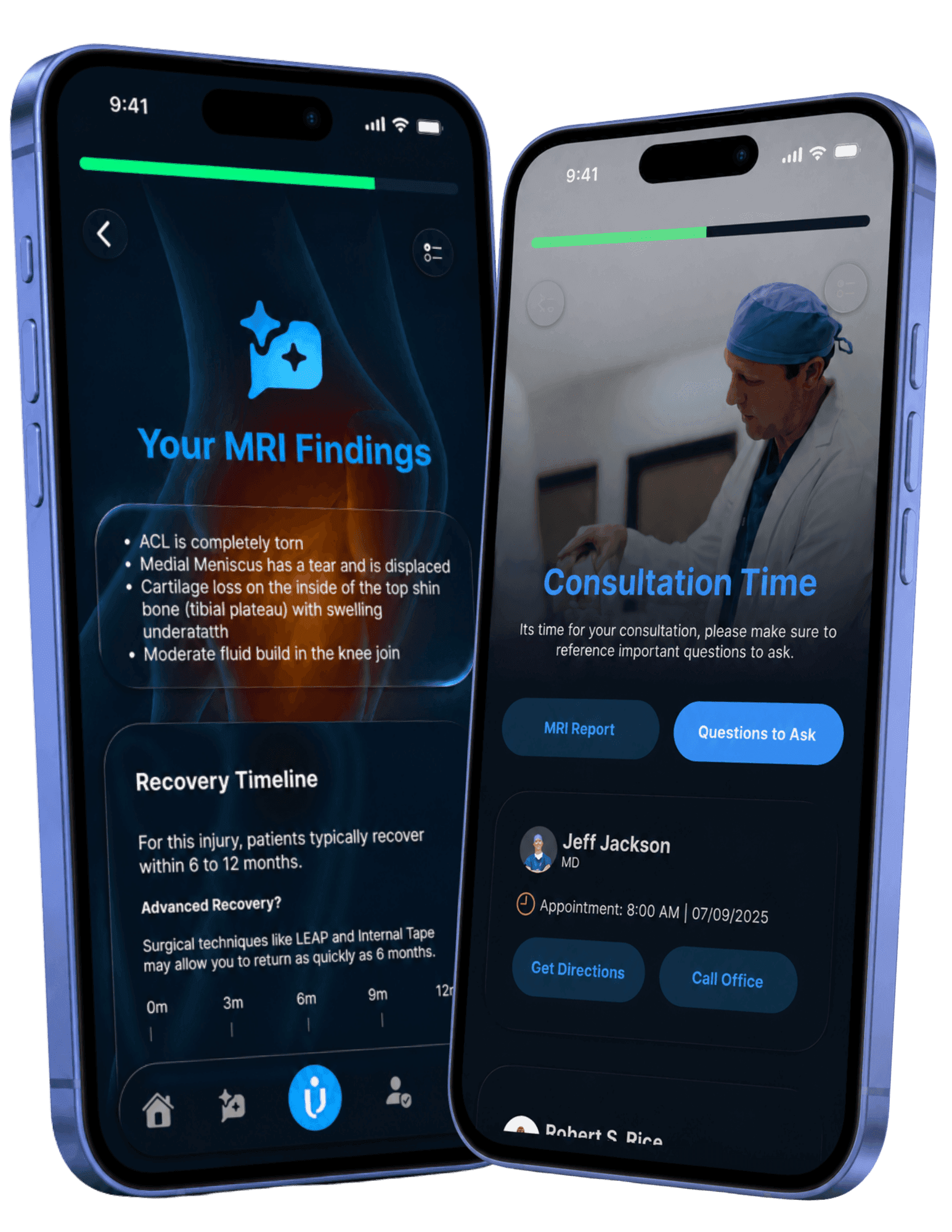 Injured mobile app screenshot
